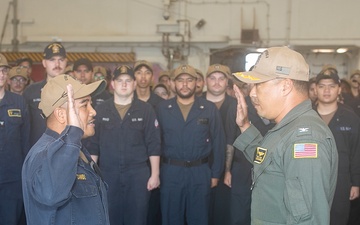 Lt. Cambe Promotion Ceremony Aboard USS Tripoli