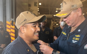 Lt. Cambe Promotion Ceremony Aboard USS Tripoli