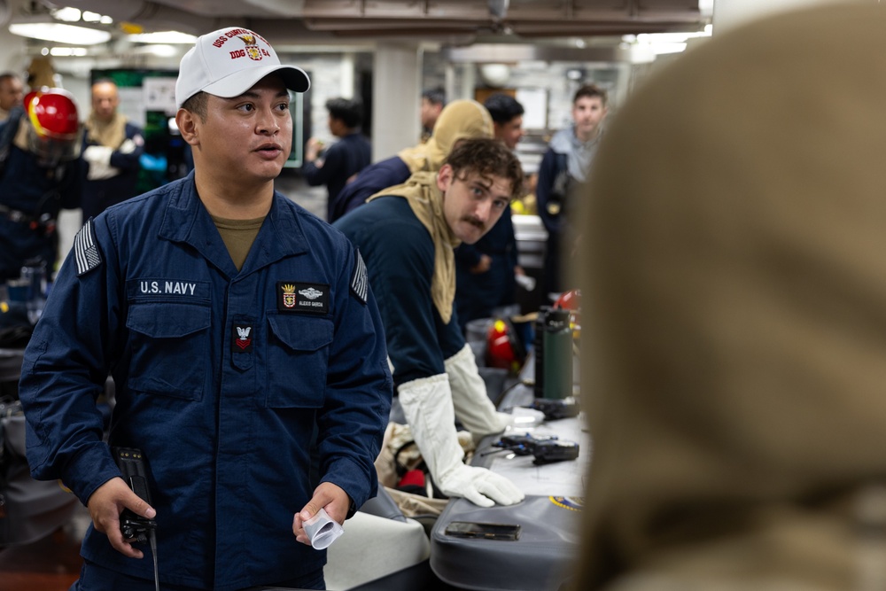 Integrated Training Team General Quarters Drill Aboard USS Curtis Wilbur (DDG 54)