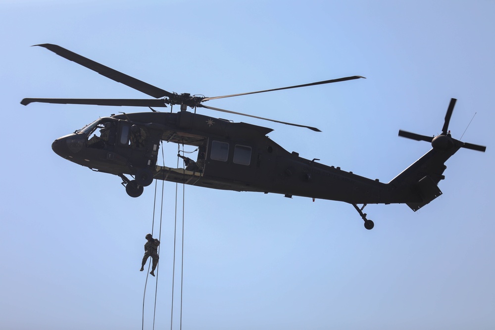 The Sabalauski Air Assault School Conducts UH-60 Black Hawk Rappels in Romania
