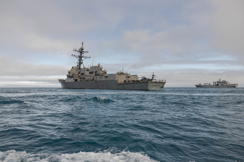 USS Bainbridge (DDG 96) Sailors Visit HNoMS Maud (A-530)