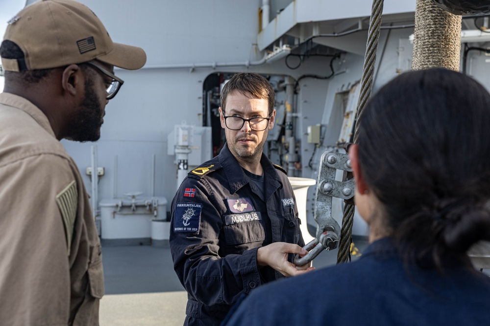 USS Bainbridge (DDG 96) Sailors Visit the HNoMS Maud (A-530)