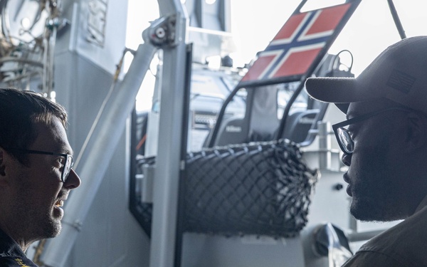 USS Bainbridge (DDG 96) Sailors Visit the HNoMS Maud (A-530)