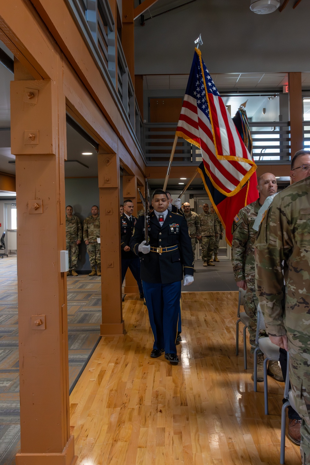 Color Guard Marches into Position