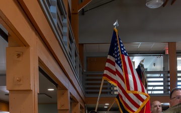 Color Guard Marches into Position