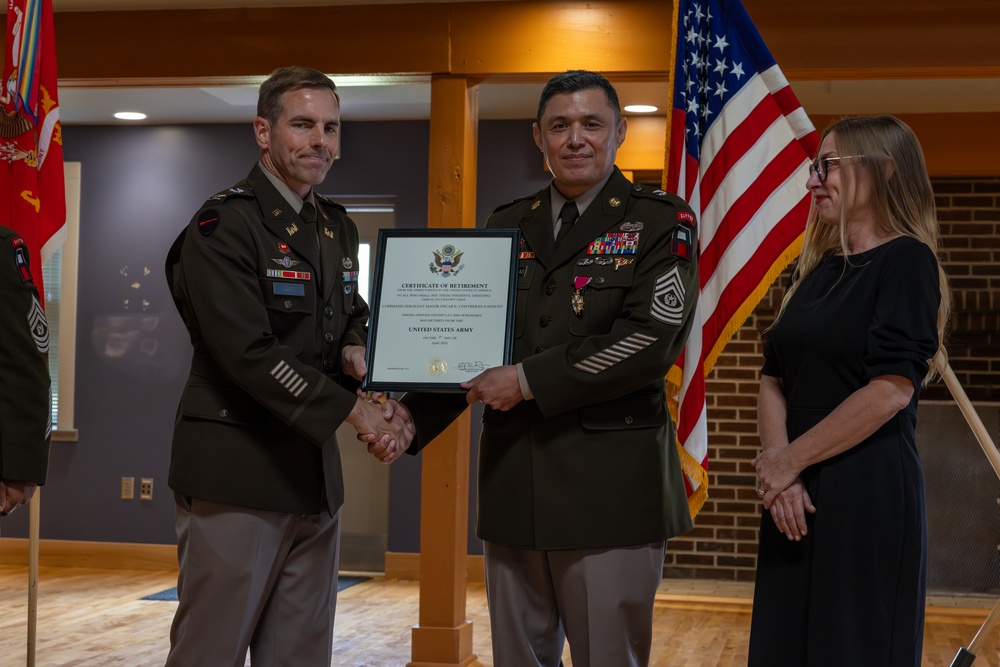 Retiring CSM Recieves Certificate of Retirement