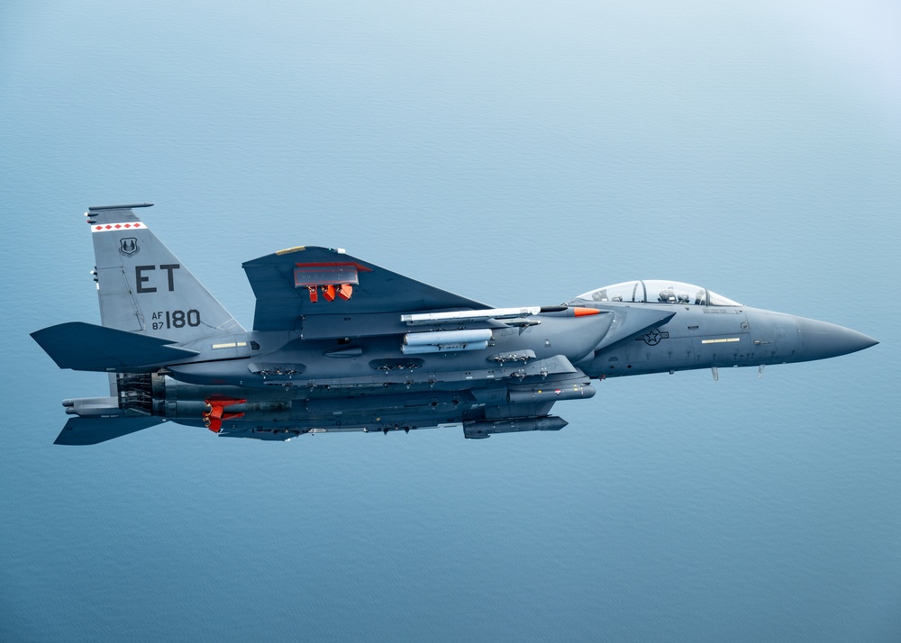 The 96th TW and 53rd Wing test laser guided rockets on an F-15E over Eglin AFB