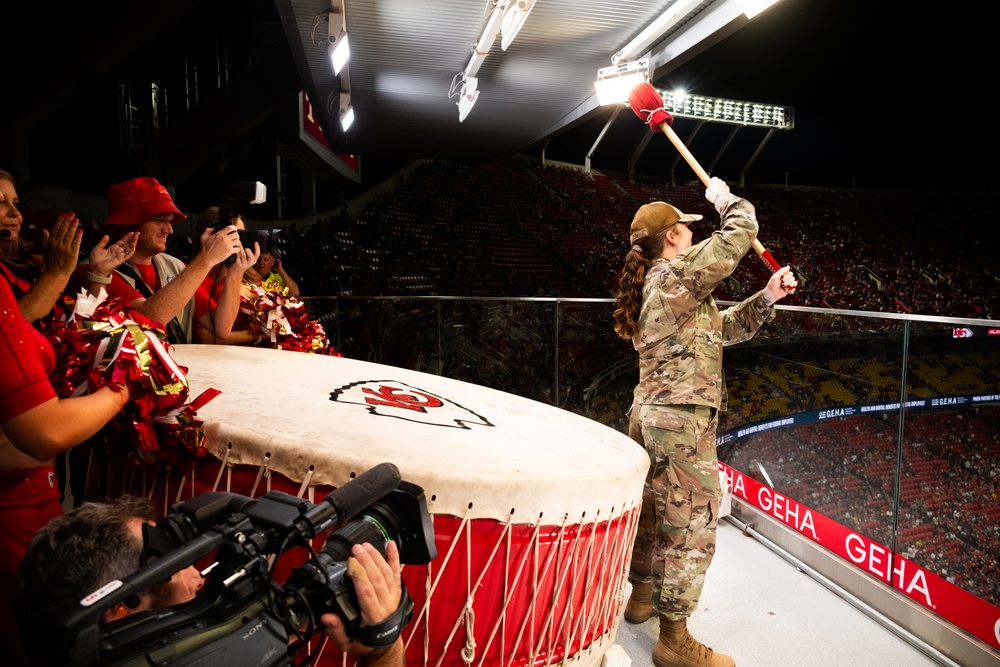 AFB first sergeant rallies crowd during Kansas City Chiefs game