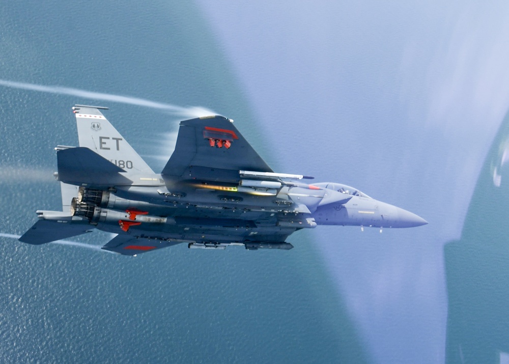 The 96th TW and 53rd Wing test laser guided rockets on an F-15E over Eglin AFB