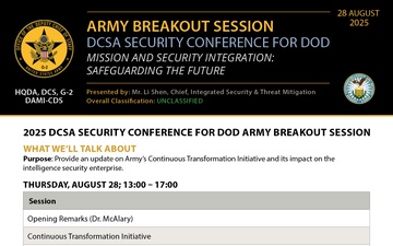 2025 DCSA Security Conference for DOD Army Breakout Session