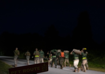 Marines with Ground Supply School participate in a resupply run