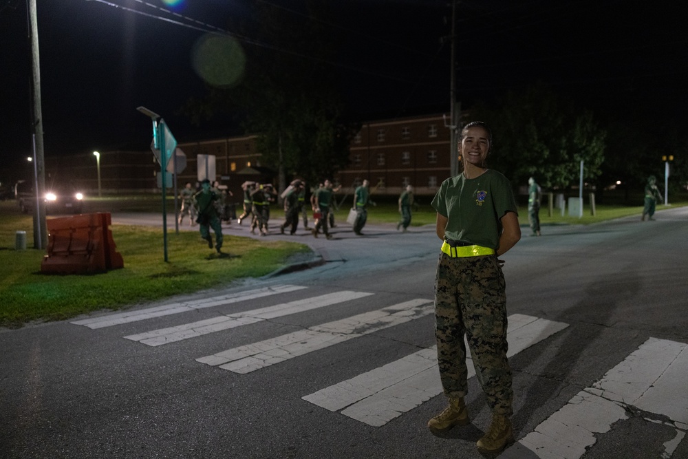 Marines with Ground Supply School participate in a resupply run