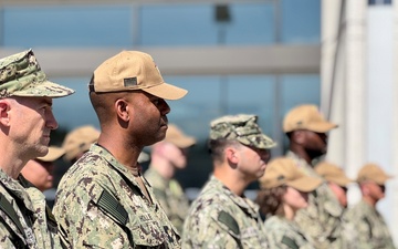 NMRC Command Master Chief Reenlists, Turns Over Office