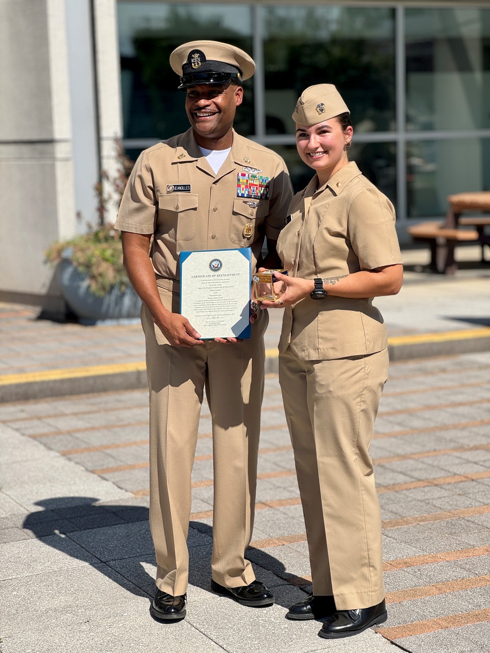 NMRC Command Master Chief Reenlists, Turns Over Office