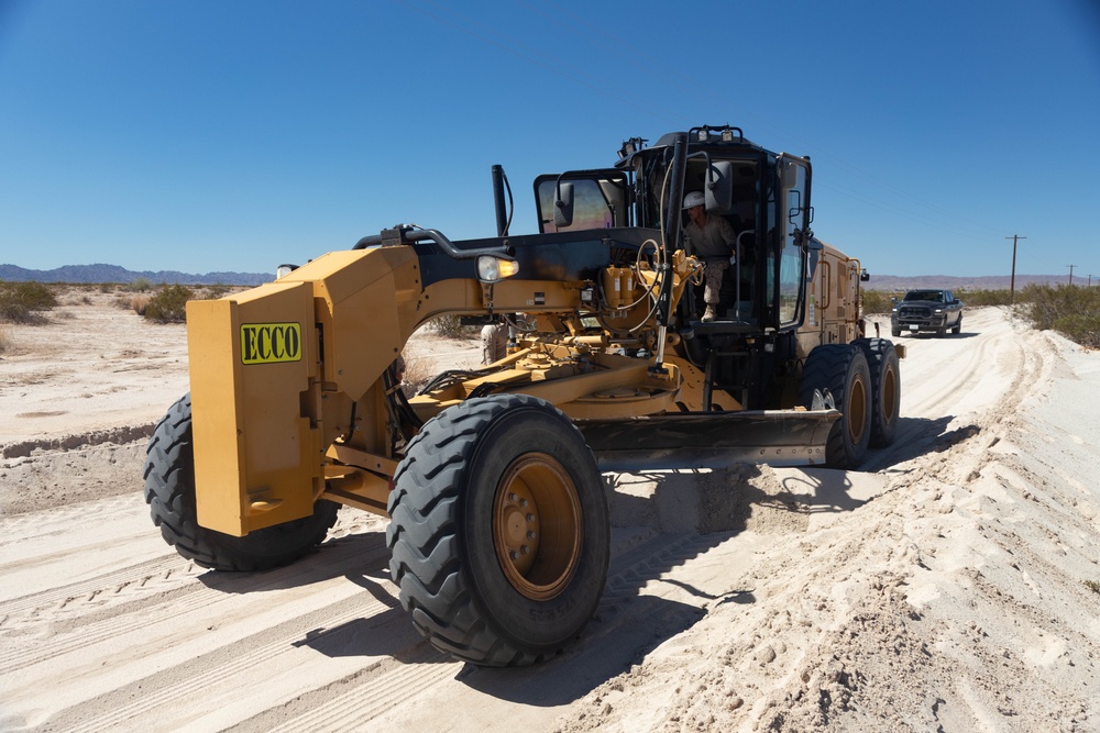 JTF-SB Marines conduct road improvement to support U.S. Border Patrol