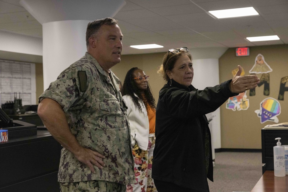 Rear Adm. Brad Collins visits the Regional Dispatch Center