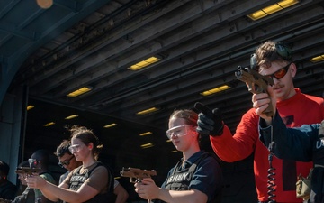 USS America (LHA 6) Conducts Small Arms Live Fire Exercise
