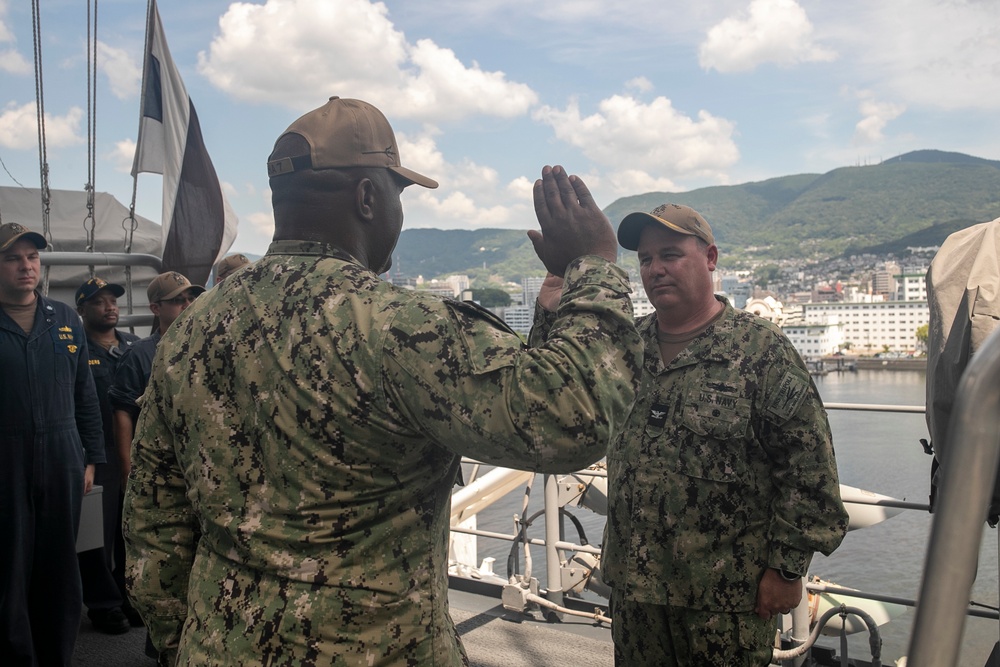Lt. Thompson Promotion Ceremony Aboard USS Tripoli
