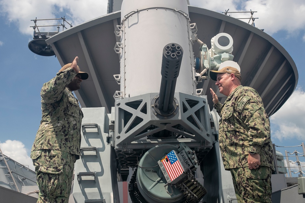 Lt. Thompson Promotion Ceremony Aboard USS Tripoli