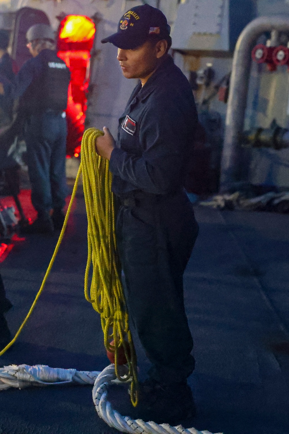 SR Freddy Climaco prepares to toss a mooring line during sea-and-anchor detail