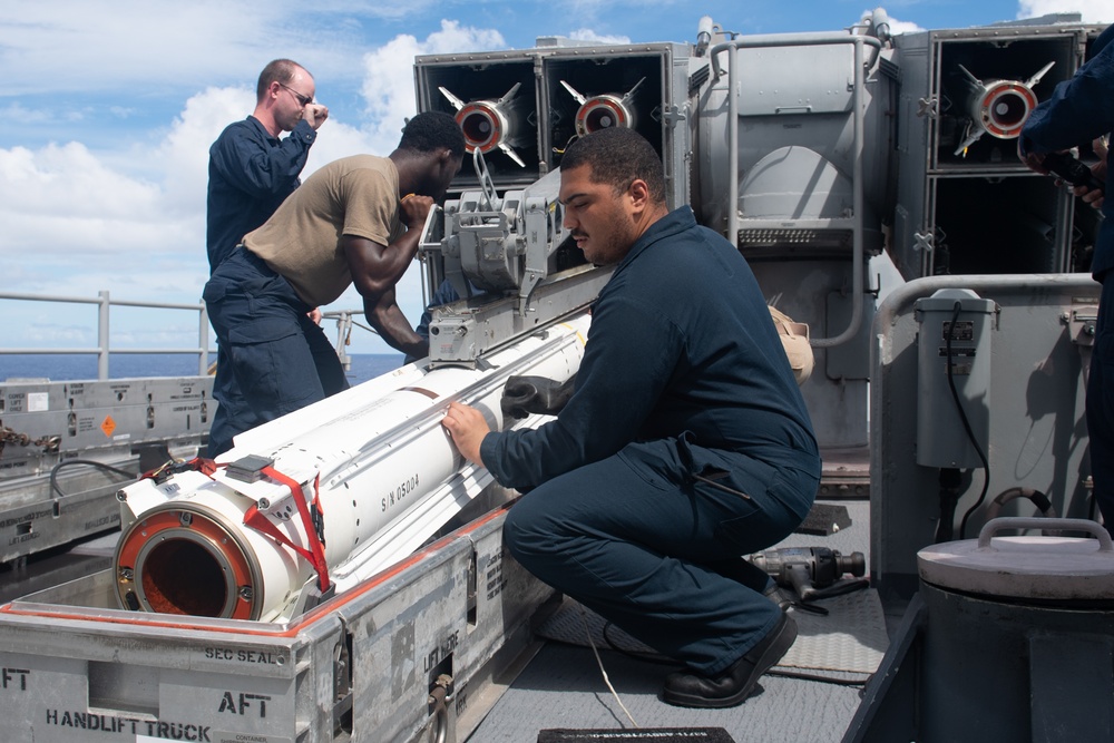 USS America (LHA 6) Conducts Missile Handling