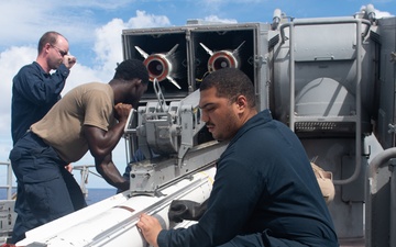 USS America (LHA 6) Conducts Missile Handling
