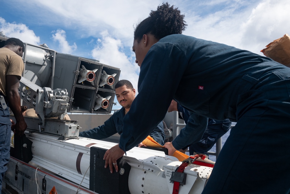 USS America (LHA 6) Conducts Missile Handling