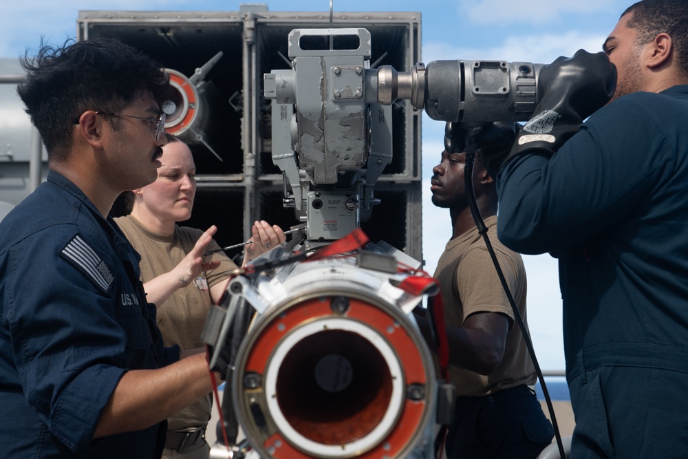 USS America (LHA 6) Conducts Missile Handling