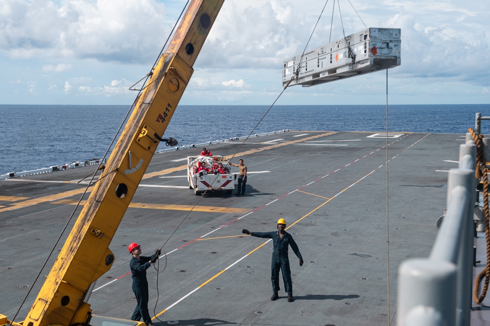 USS America (LHA 6) Conducts Missile Handling