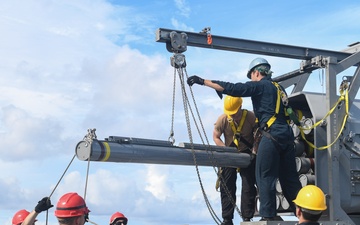 USS America (LHA 6) Conducts Missile Handling