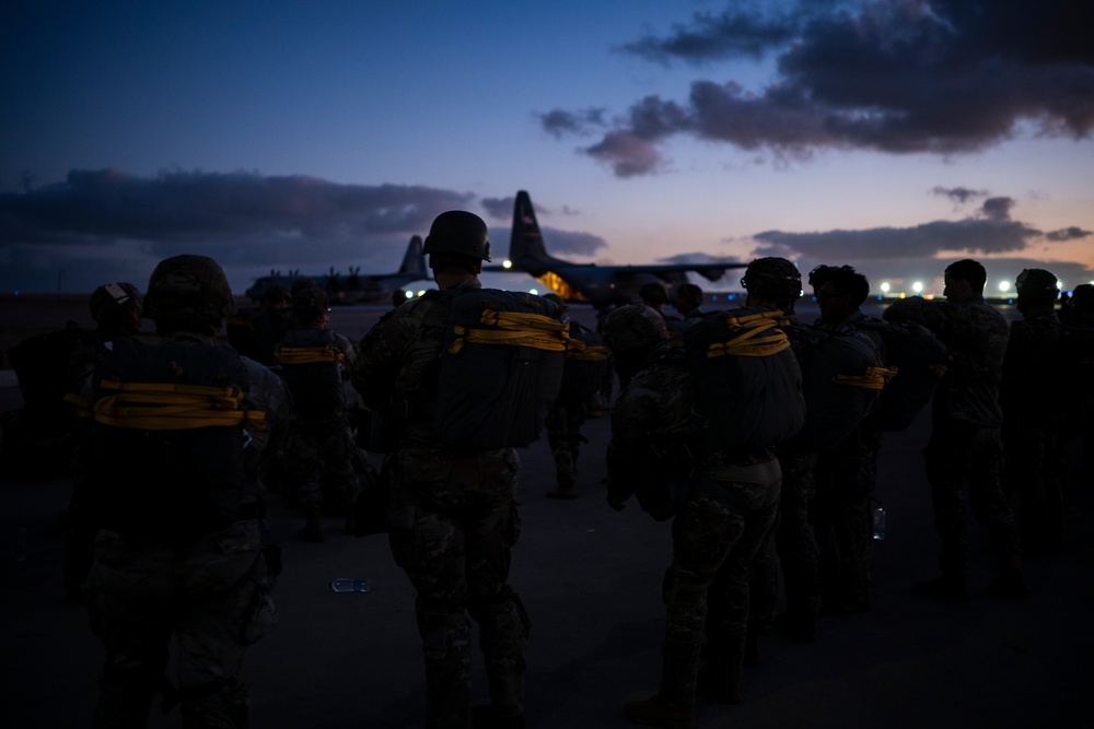 130th Airlift and 1-143 Infantry Regiment Conducts Airborne Operations BRIGHT STAR 25
