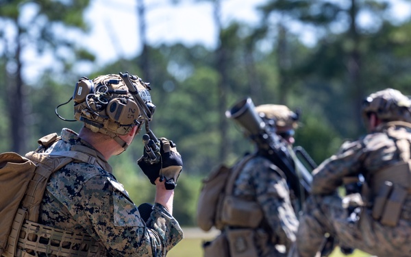 Marines with Infantry Small Unit Leadership Course participate in a combined arms live fire exercise