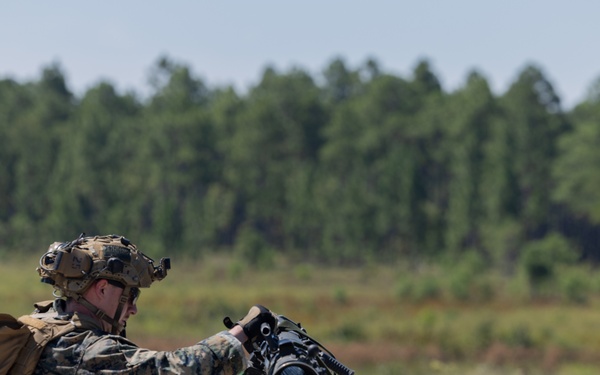 Marines with Infantry Small Unit Leadership Course participate in a combined arms live fire exercise