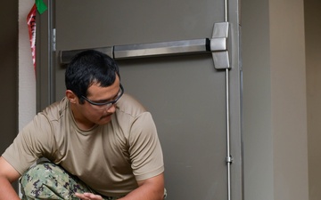 NMCB 11 Seabees refloor Pascagoula Barracks