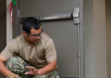 NMCB 11 Seabees refloor Pascagoula Barracks