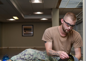 NMCB 11 Seabees refloor Pascagoula Barracks