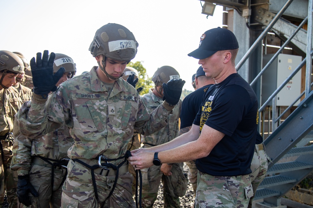 Sabalauski Air Assault School Conducts Tower Rappels on Novo Selo Training Area, Bulgaria