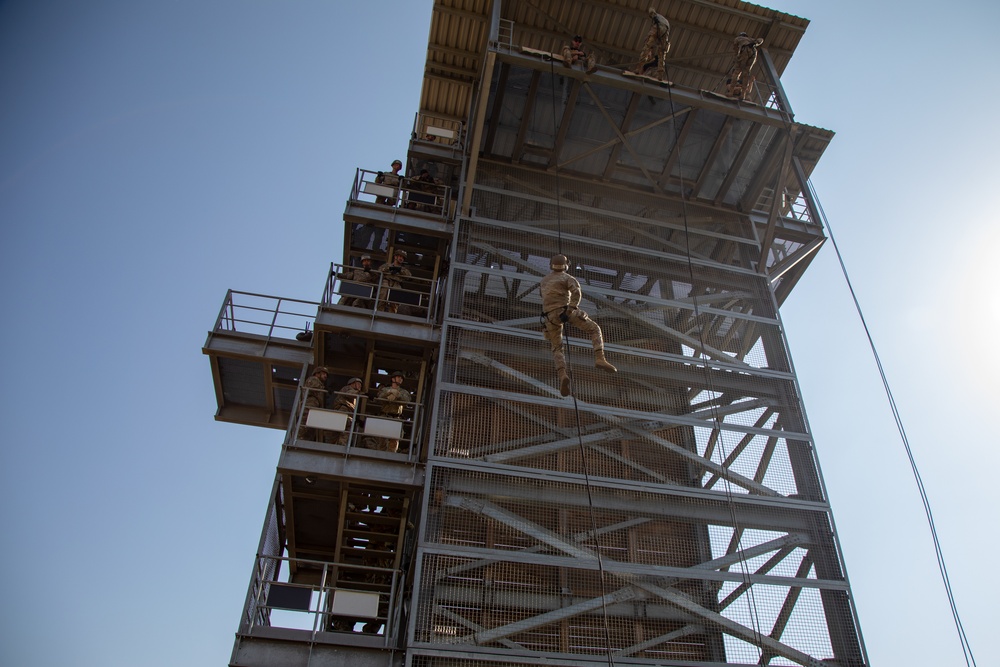 Sabalauski Air Assault School Conducts Tower Rappels on Novo Selo Training Area, Bulgaria