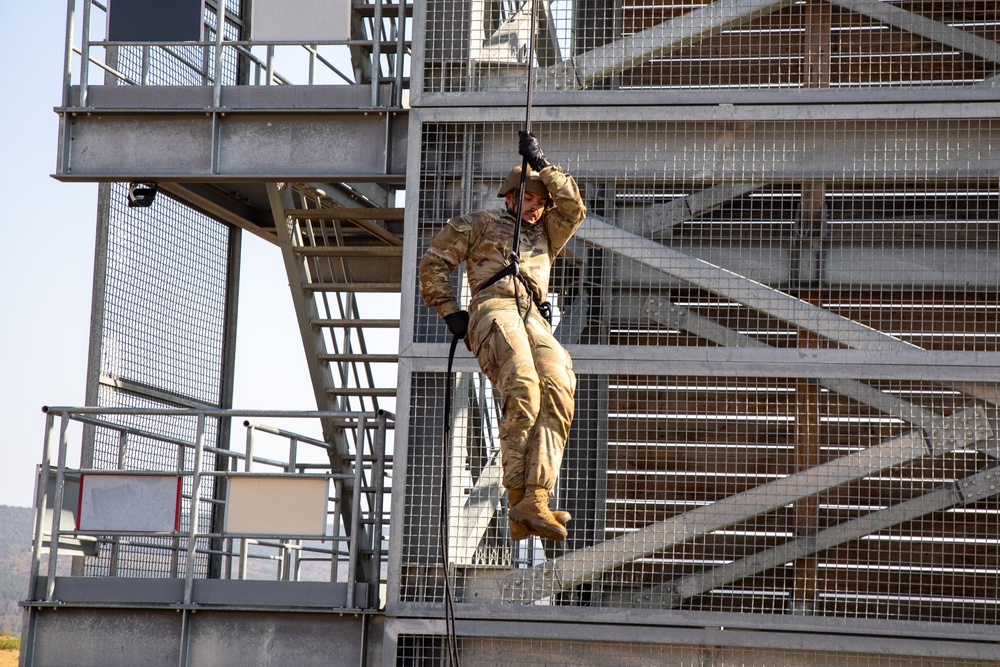 Sabalauski Air Assault School Conducts Tower Rappels on Novo Selo Training Area, Bulgaria
