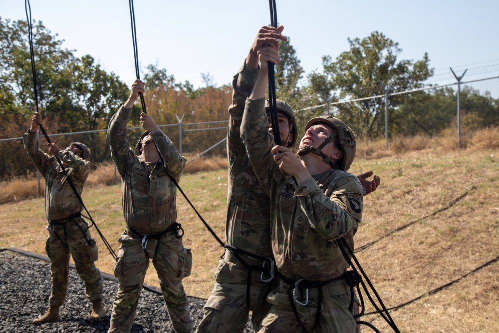 Sabalauski Air Assault School Conducts Tower Rappels on Novo Selo Training Area, Bulgaria