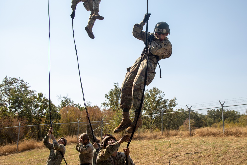Sabalauski Air Assault School Conducts Tower Rappels on Novo Selo Training Area, Bulgaria