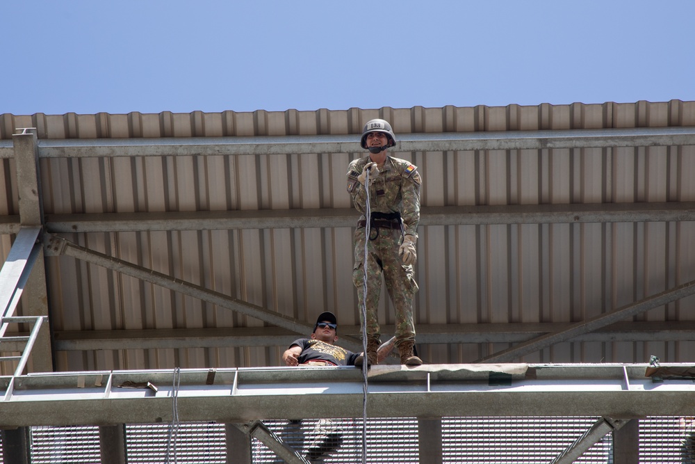 Sabalauski Air Assault School Conducts Tower Rappels on Novo Selo Training Area, Bulgaria