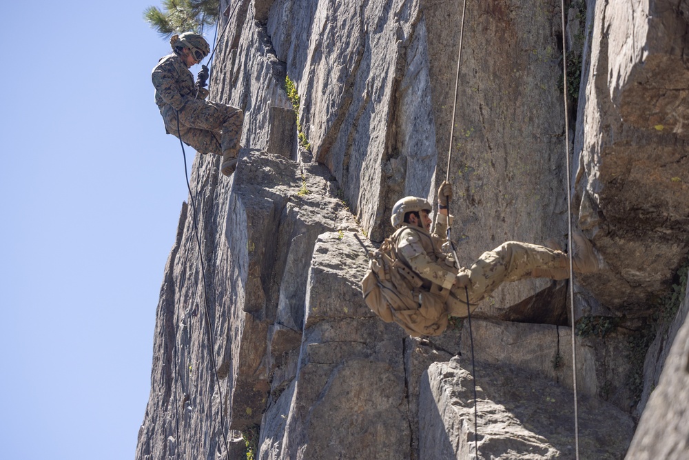 1st Bn., 5th Marines rappel with UAE Presidential Guard during MTX 4-25