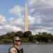 South Carolina Army National Guardsmen patrol the Thomas Jefferson Memorial