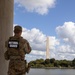 South Carolina Army National Guardsmen patrol the Thomas Jefferson Memorial