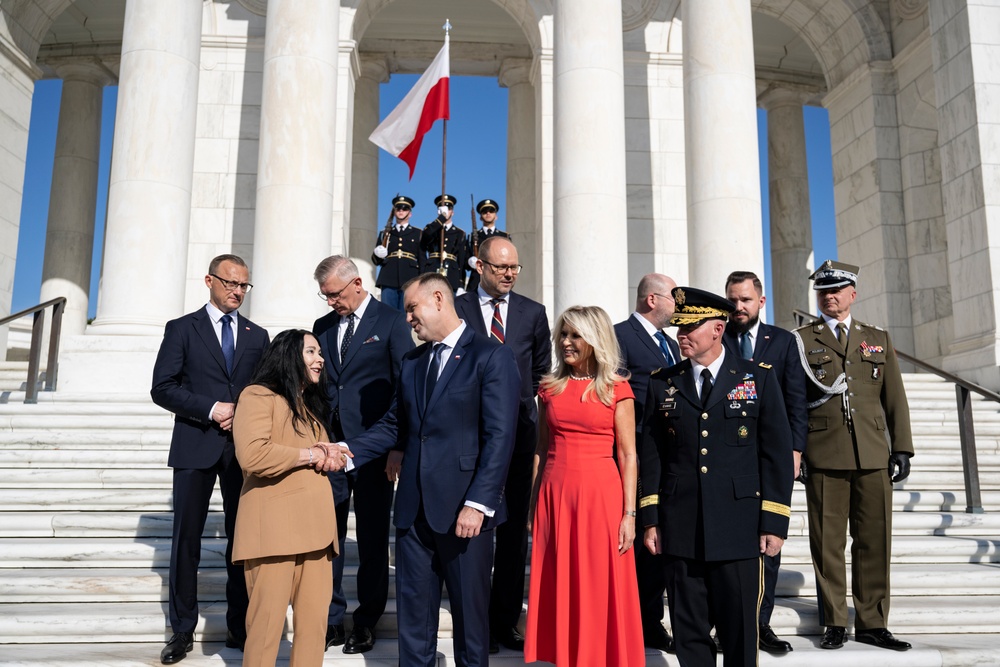 Polish President Karol Nawrocki Visits Arlington National Cemetery