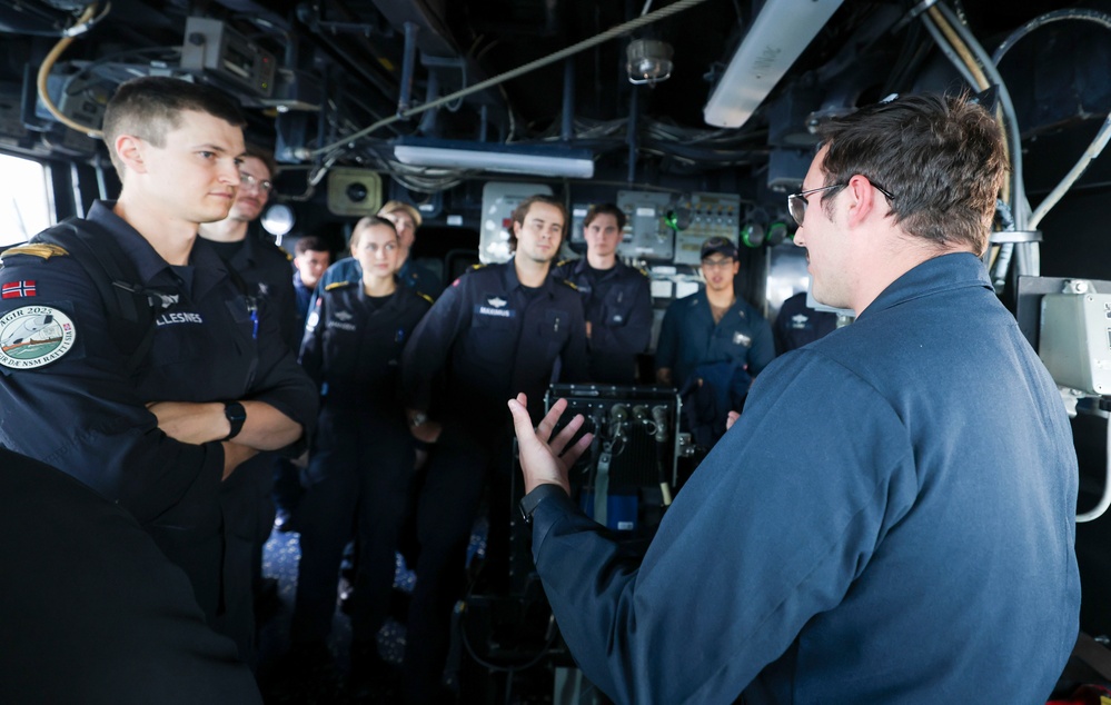 HNoMS Thor Heyerdahl (F-314) Sailors Visit USS Bainbridge (DDG 96)