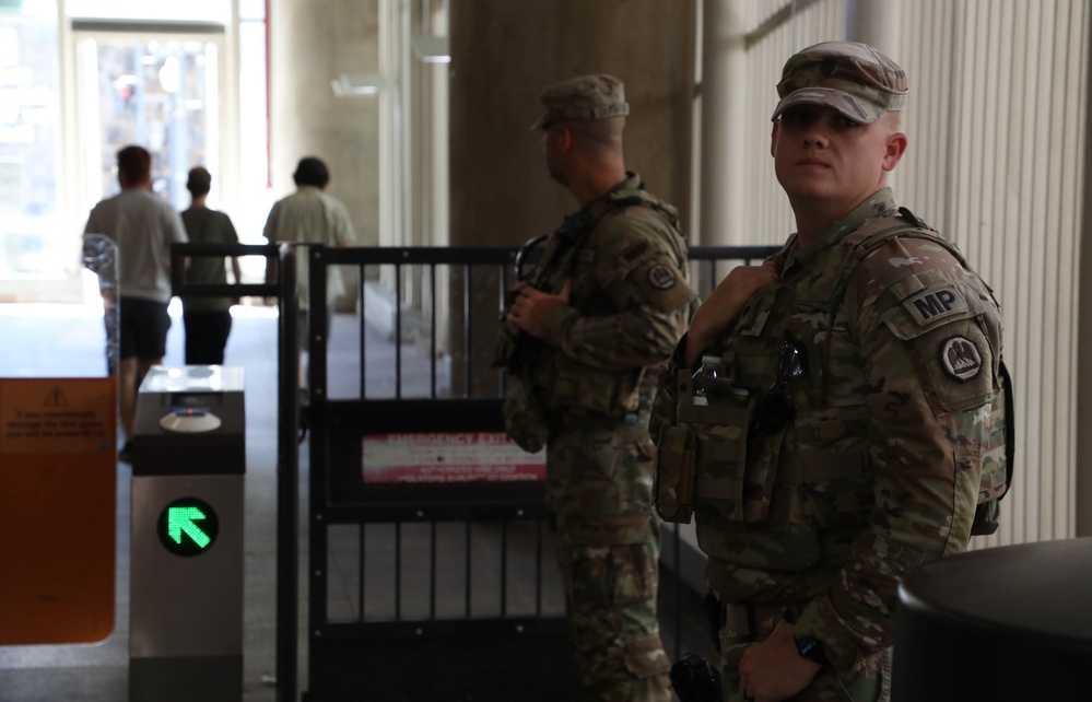 Taskforce Magnolia patrolling Union Station