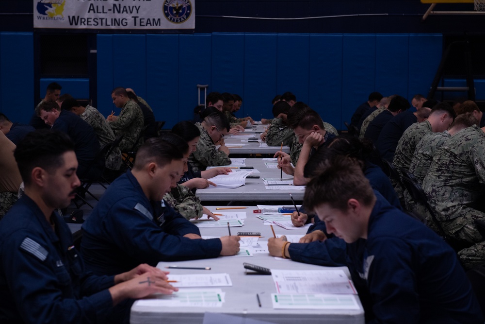 USS Ronald Reagan Sailors Take Navy-wide Advancement Exam