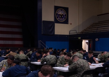 USS Ronald Reagan Sailors Take Navy-wide Advancement Exam